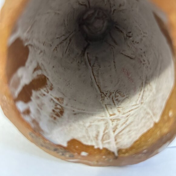 Handmade Glazed Clay Terracotta Man Figurine Sculpture Signed Folk Art Pottery - Picture 12 of 16